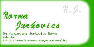 norma jurkovics business card